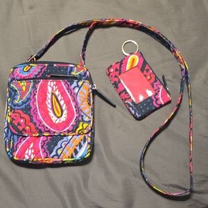 NWOT Vera Bradley Twightlight Paisley Crossbody Bag and Card Holder Set